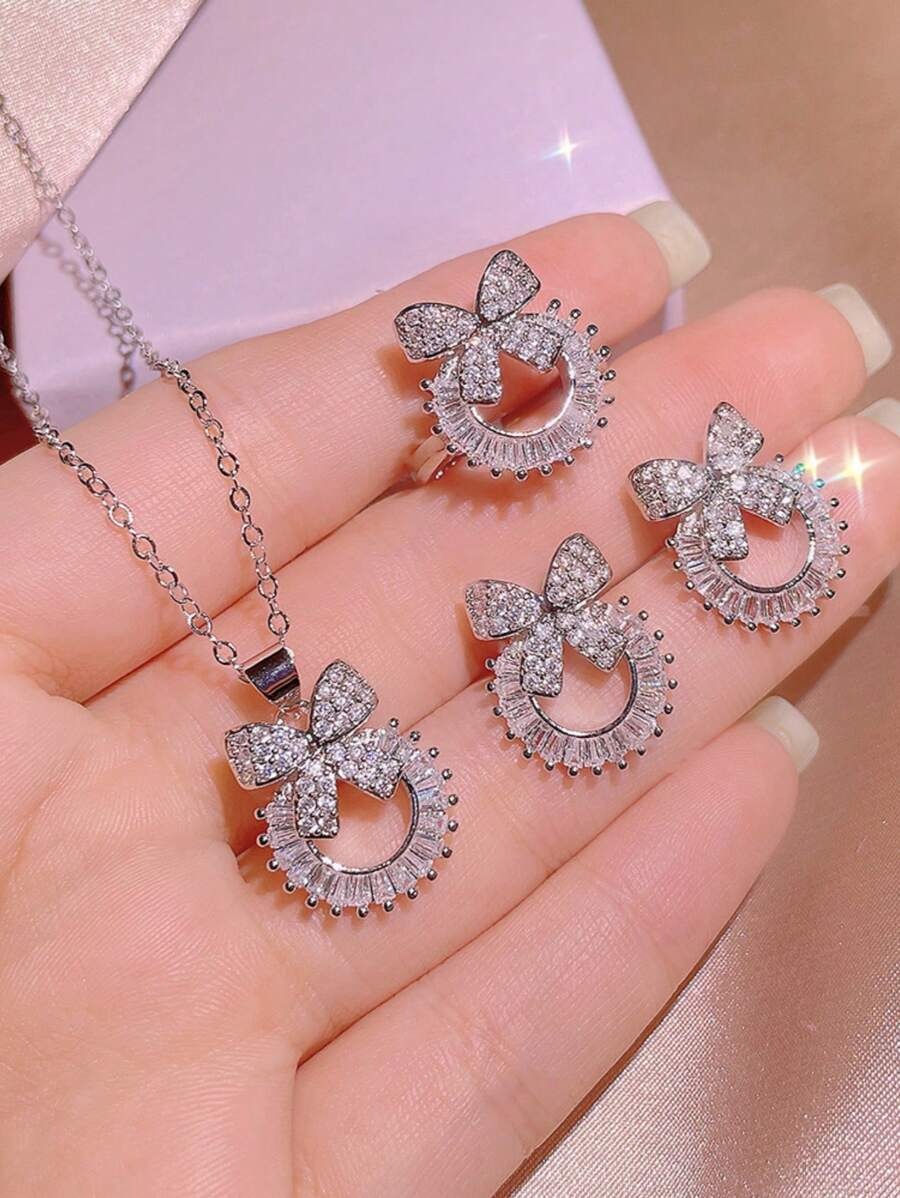 SHEIN طقم مجوهرات أنيق مكون من 4 قطع