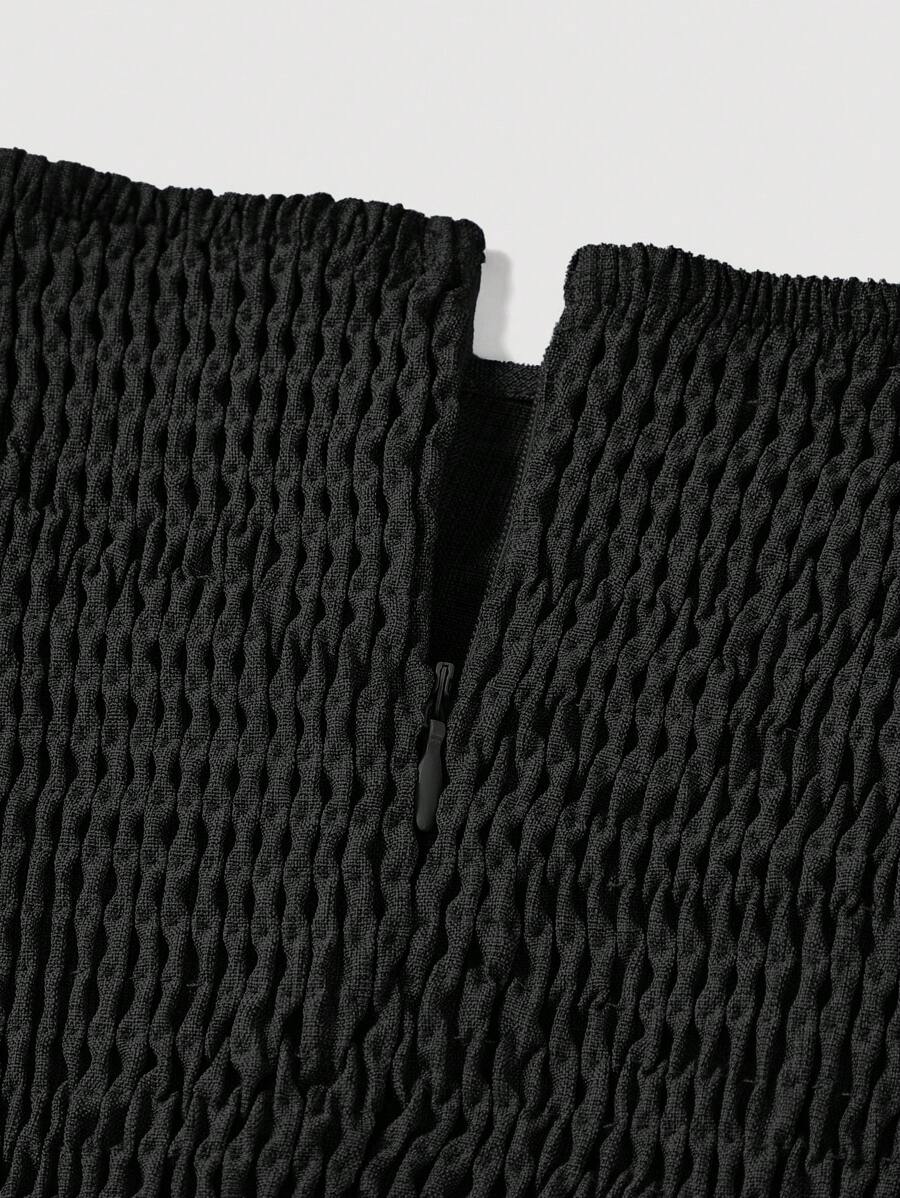 SHEIN MOD فستان اسود بلا أكمام برقبة مربعة