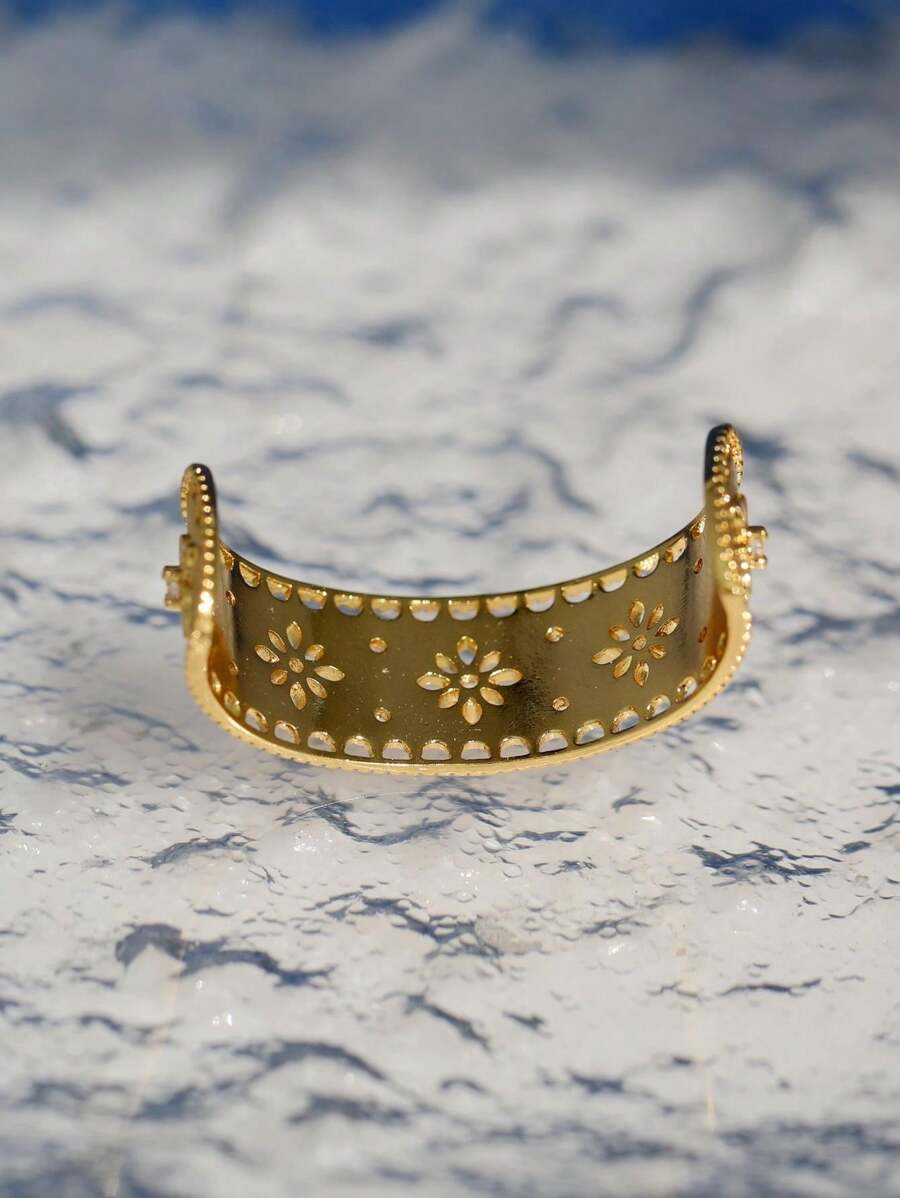 SHEIN خاتم مكعب زركونيا قص مجوف