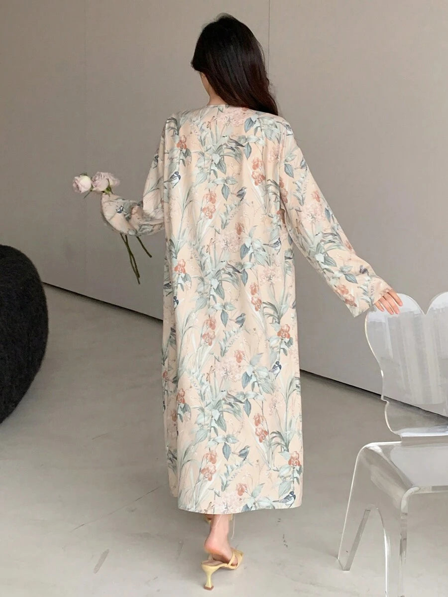 SHEIN Dazy Designer معطف نسائي بأكمام طويلة وطبعة زهور