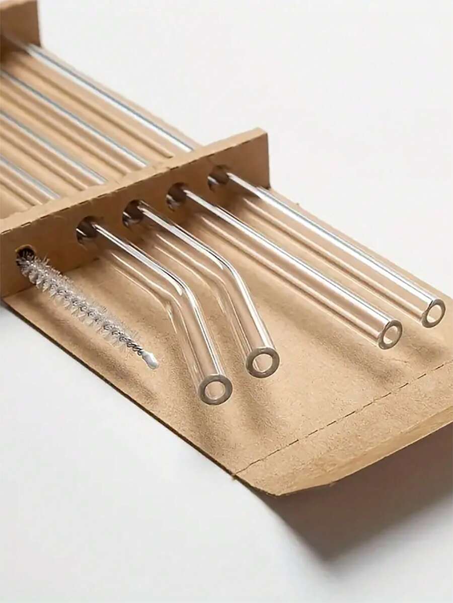 SHEIN مجموعة 4 قصبات زجاجية مع فرشاة