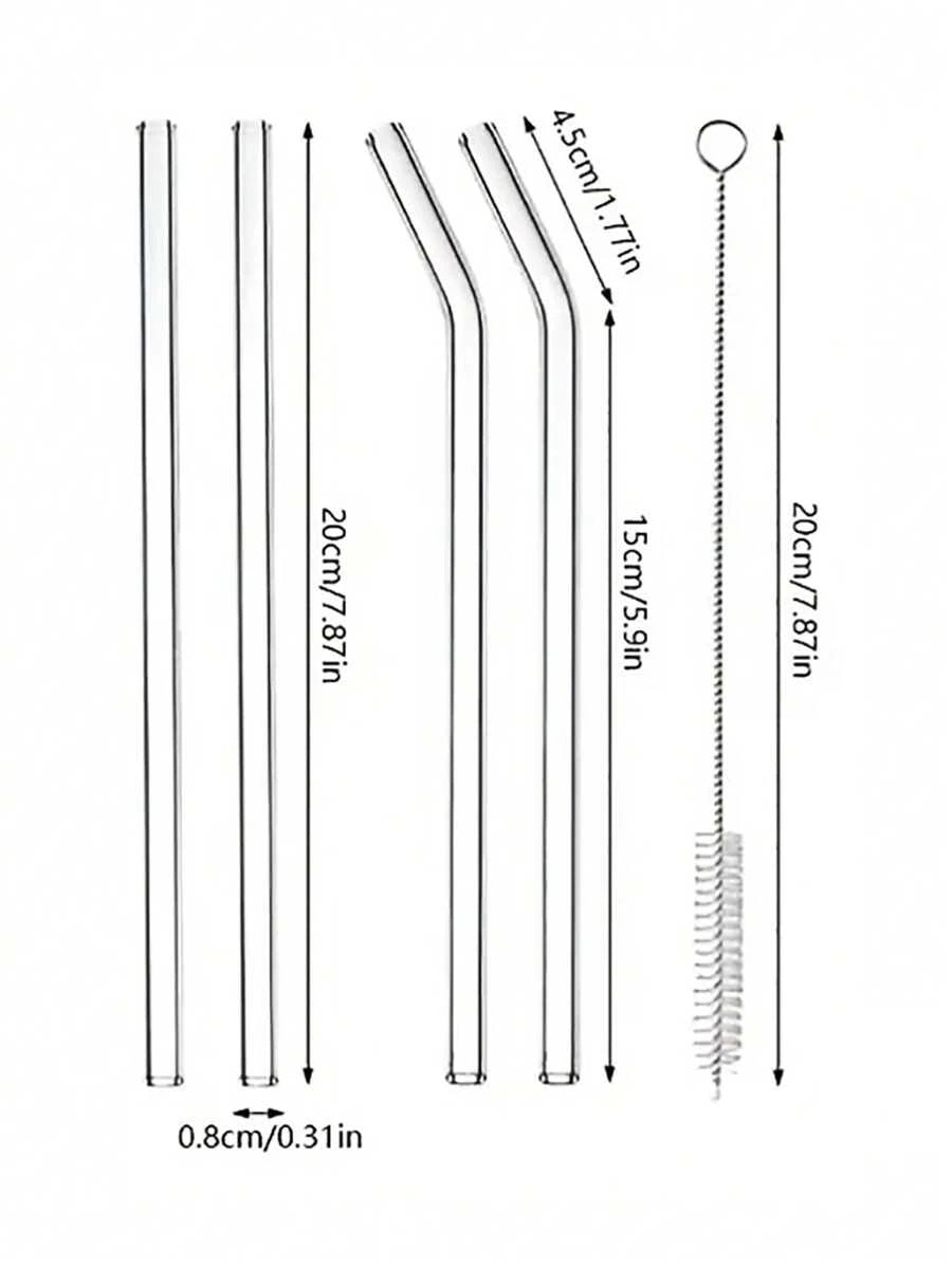 SHEIN مجموعة 4 قصبات زجاجية مع فرشاة