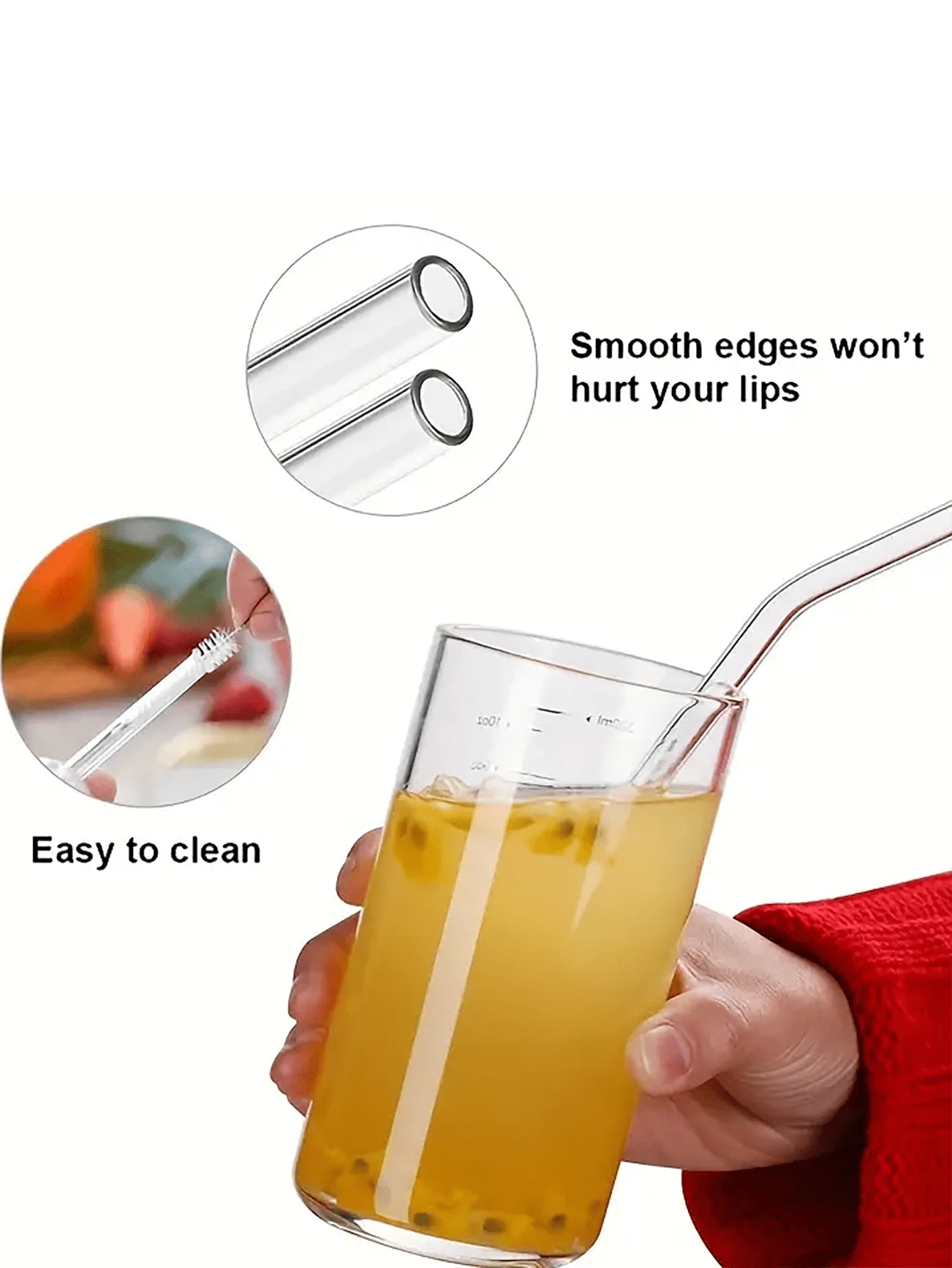 SHEIN مجموعة 4 قصبات زجاجية مع فرشاة