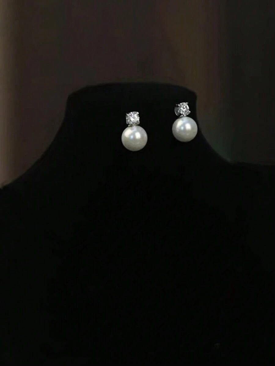 SHEIN طقم مجوهرات زمردي 3 قطع عقد وأقراط