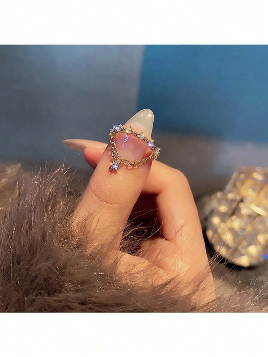 SHEIN خاتم مفتوح قابل للتعديل بتصميم نجمة