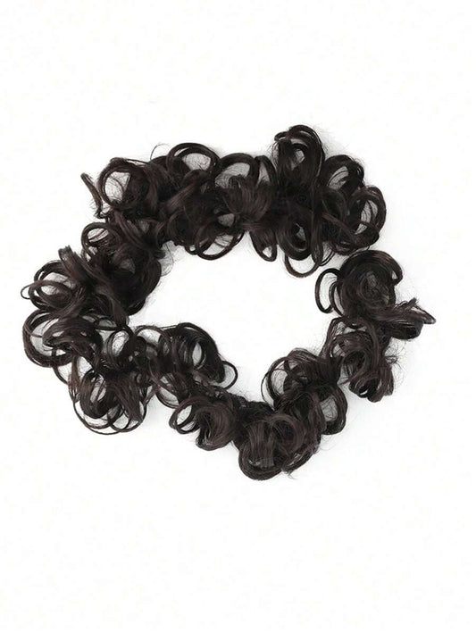 SHEIN إضافات شعر كعكة مجعدة فوضوي بلون أسود بني