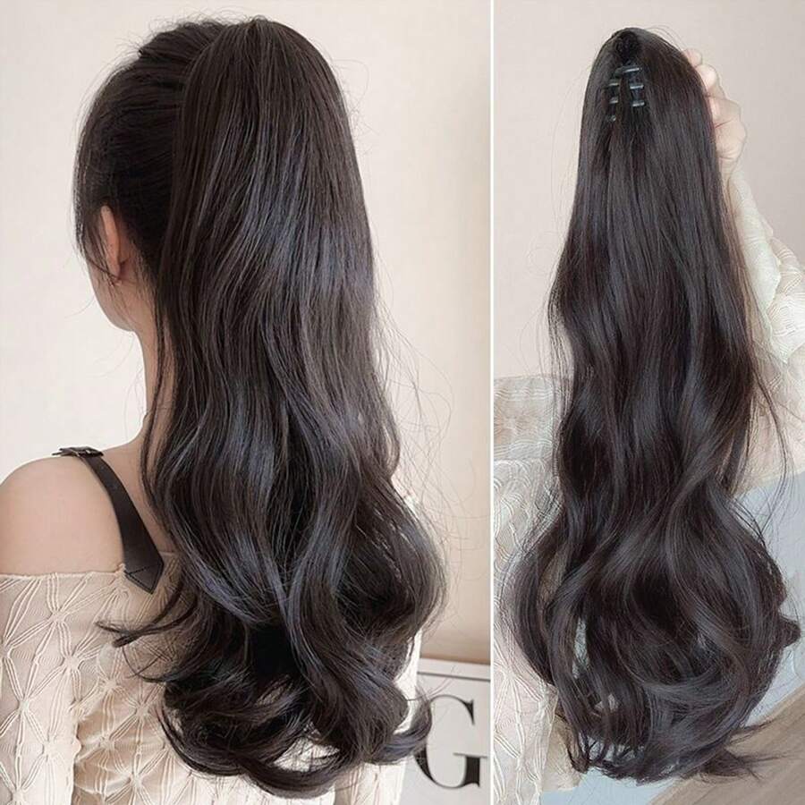 SHEIN وصلة شعر ذيل حصان طويل مموج لإطلالة أنيقة