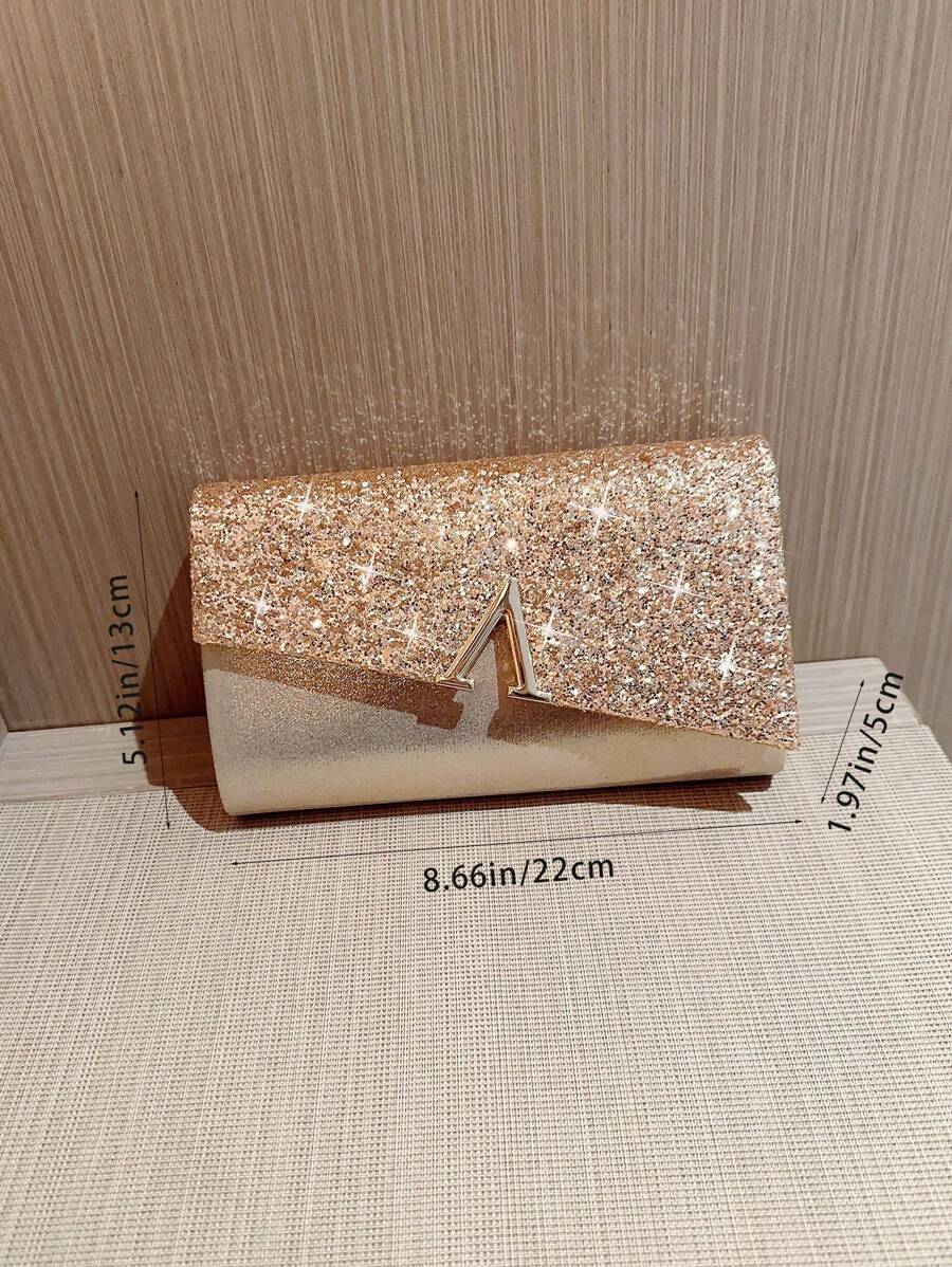 SHEIN حقيبة دلو مزينة براين ستون وخرز زجاج