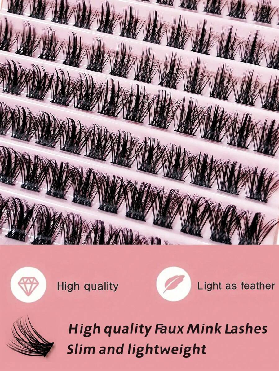 SHEIN Asiteo طقم 120 رموش فردية ناعمة وكثيفة