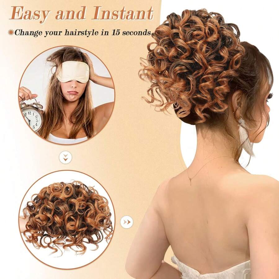 SHEIN باروكة شعر كعكعة صناعية قابلة للتمديد