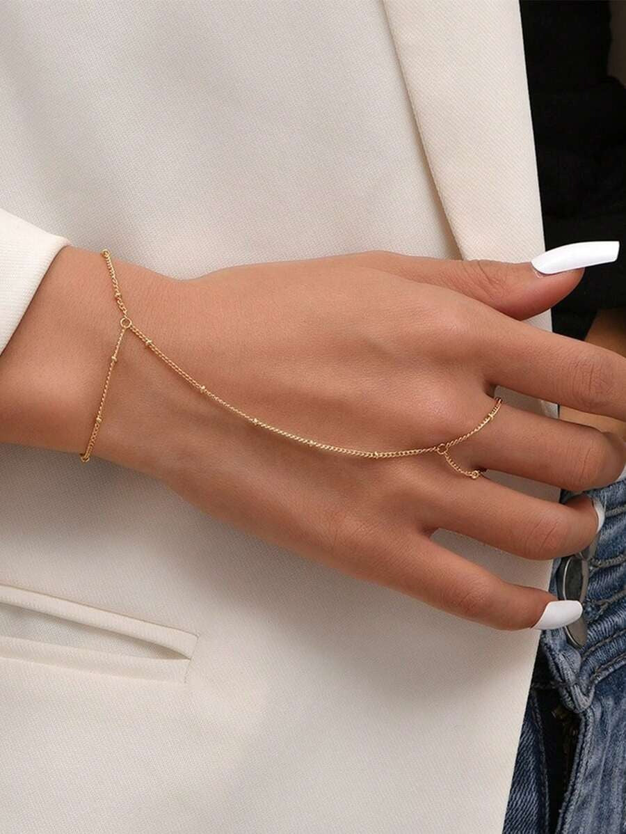 SHEIN سوار إصبع بسلسلة خرز عصرية