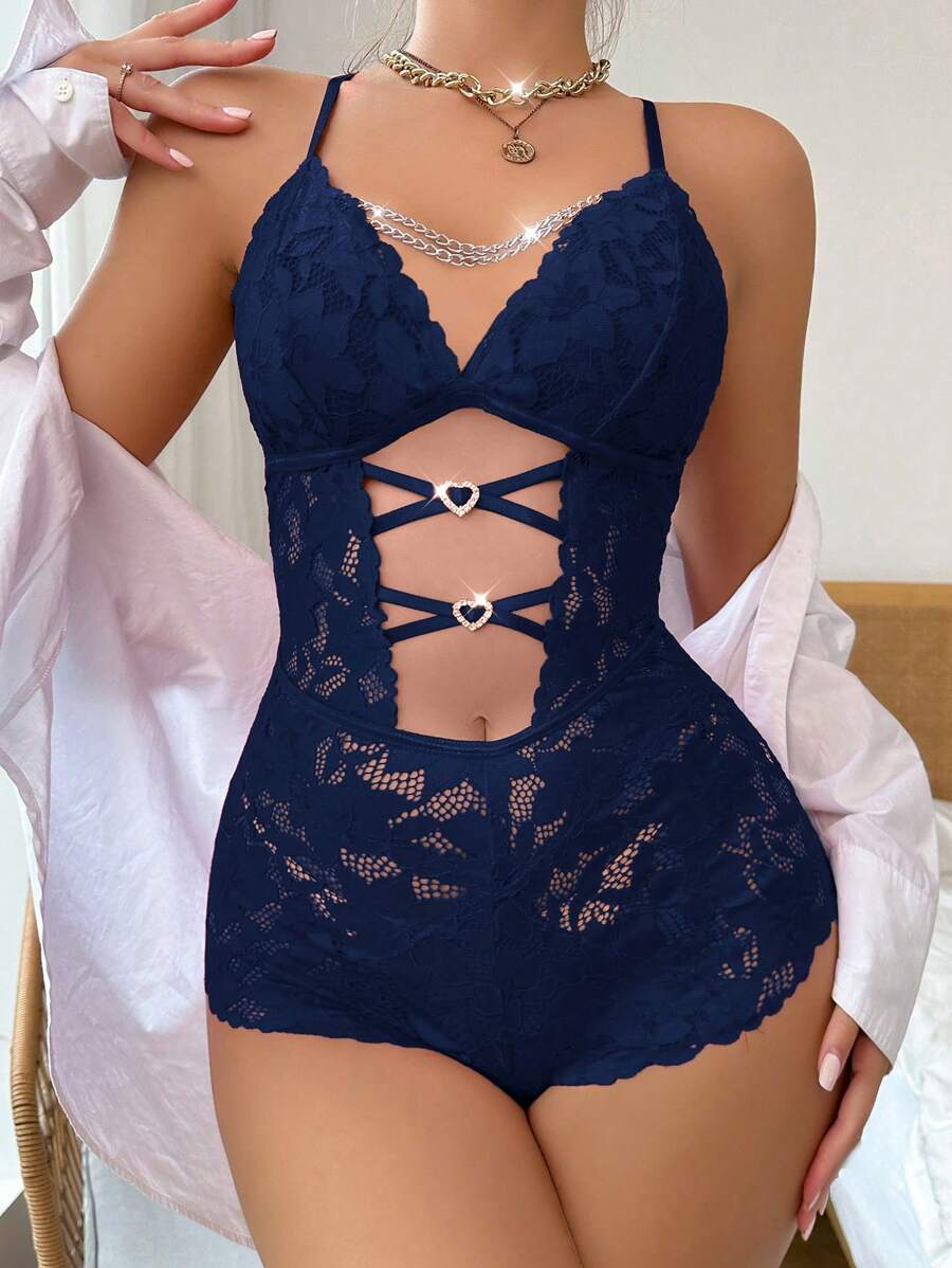 SHEIN لايه تريكو الخصر حزام العباءة العارية من الظهر متقاطع النسائية ليلية اللباس