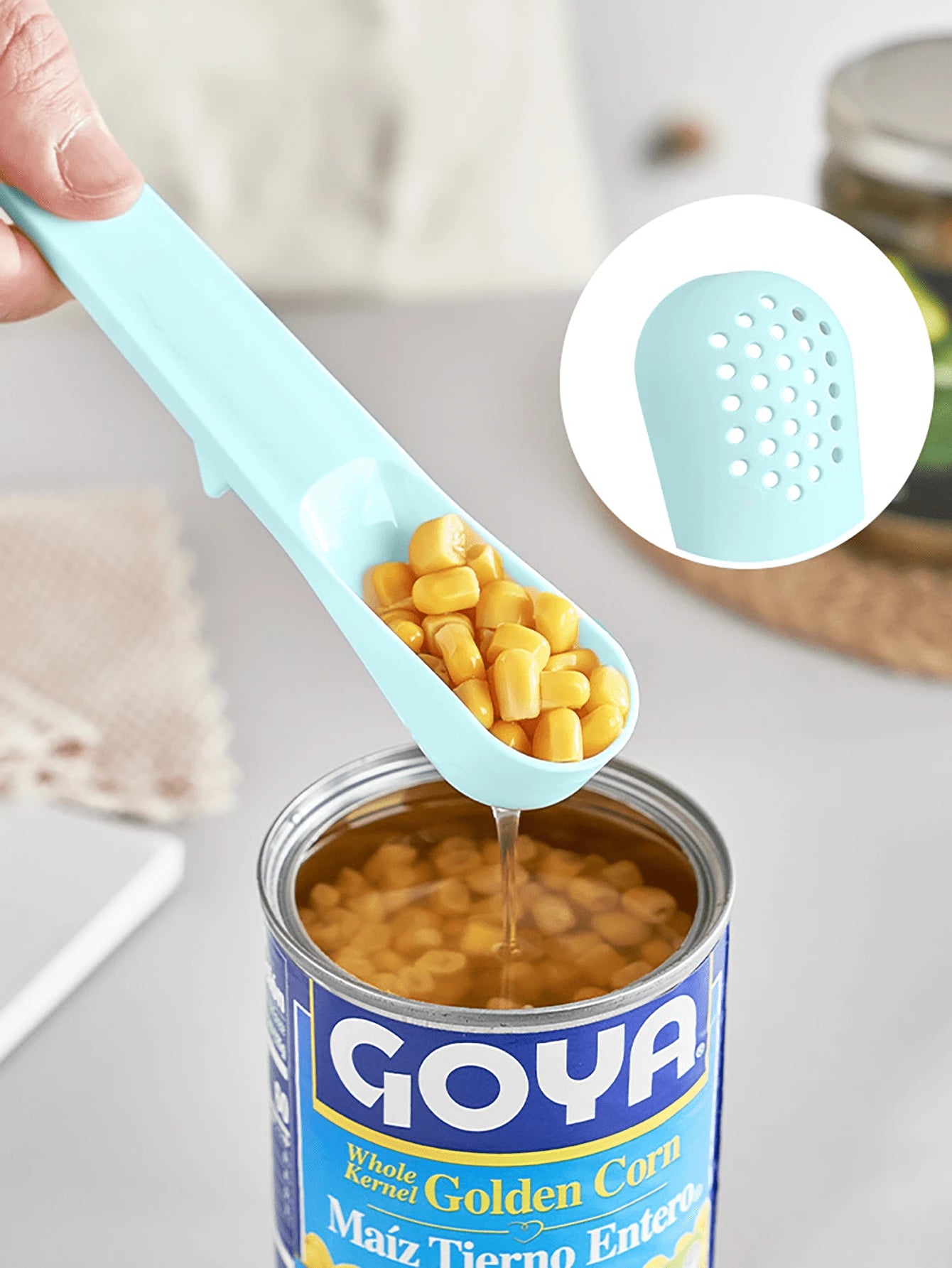 SHEIN ملعقة مصفاة وشوكة مزدوجة للمطبخ