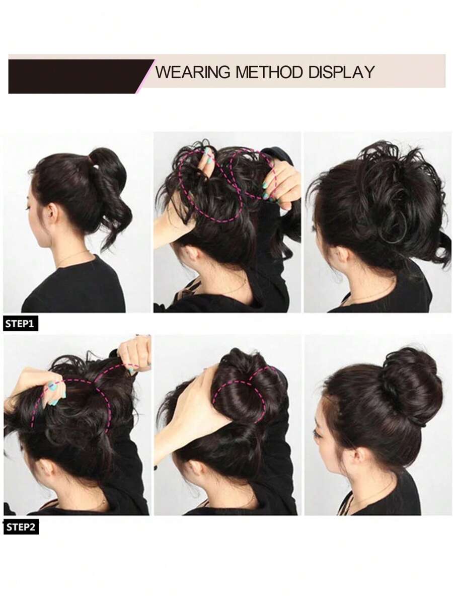 SHEIN إضافات ربطات الشعر كعكة مجعدة ومموجة اصطناعية