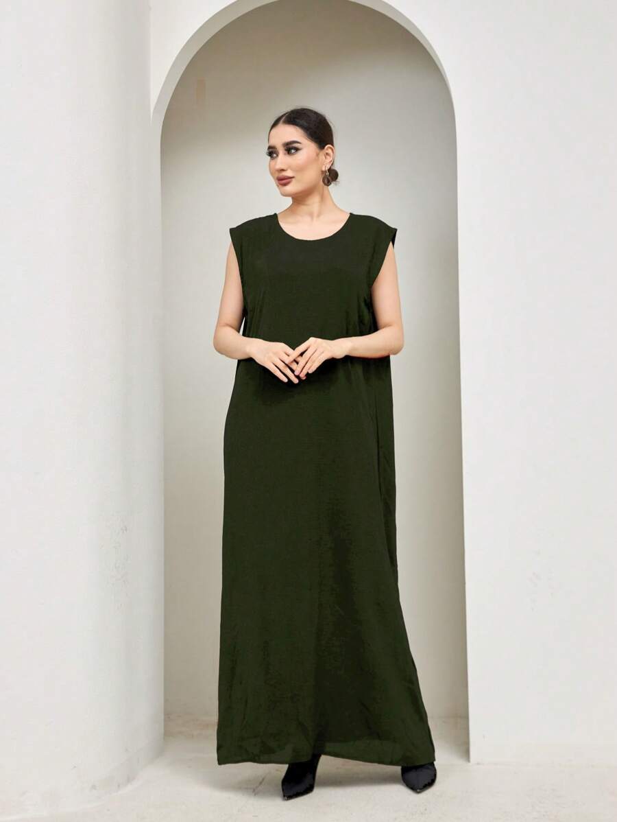 SHEIN CEY عباية سوداء من قماش خفيف قابل للتنفس