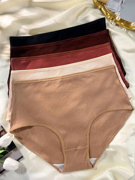 SHEIN طقم 5 قطع ملابس داخلية ألوان سادة