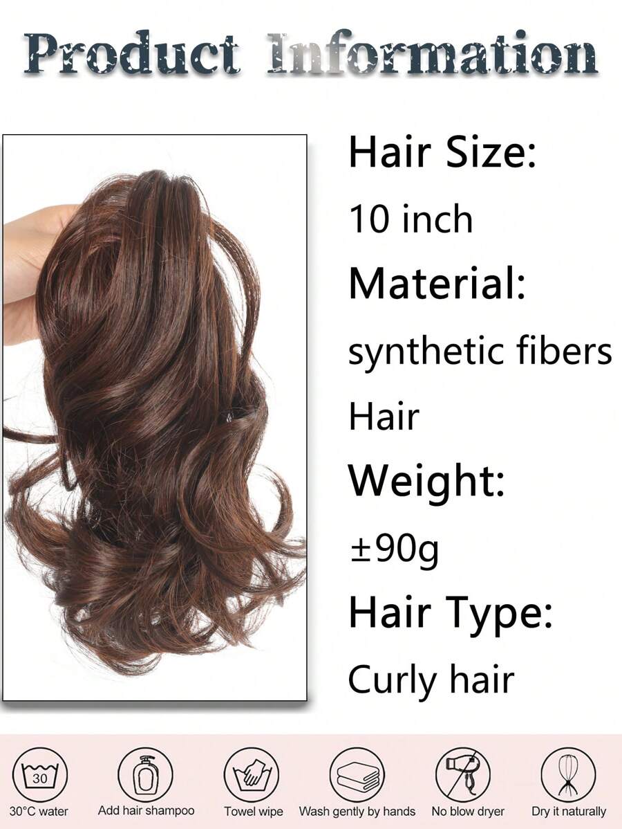 SHEIN إضافة ذيل حصان اصطناعي 10 بوصات بمشبك مخلب