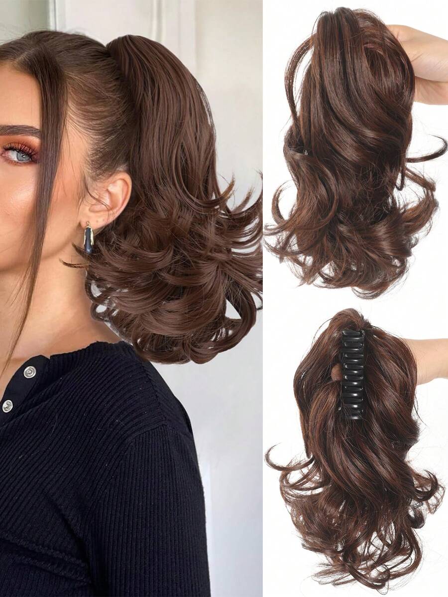 SHEIN إضافة ذيل حصان اصطناعي 10 بوصات بمشبك مخلب