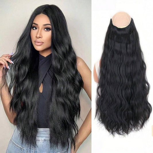 SHEIN مشبك تمديد شعر موجة الماء مصنوع من ألياف