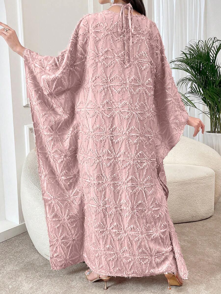 SHEIN Al Najma فستان كفتان ارجواني عربي طويل الأكمام