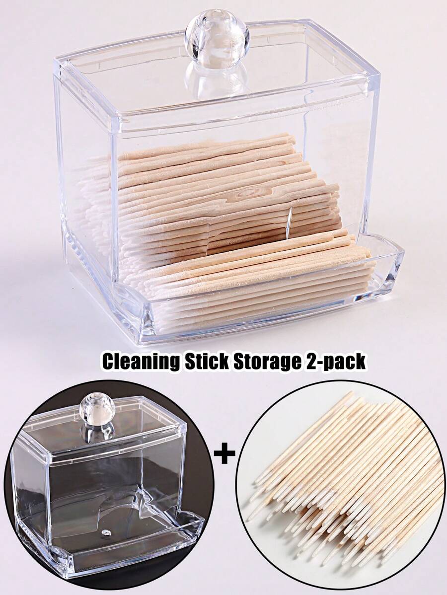 SHEIN صندوق تخزين عصا تنظيف شفاف متعدد الأغراض