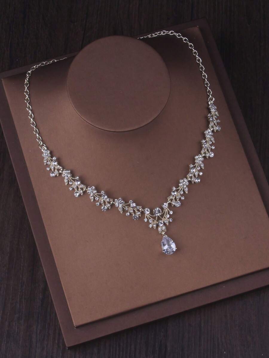 SHEIN طقم مجوهرات عرائس من الزركونيا والكريستال
