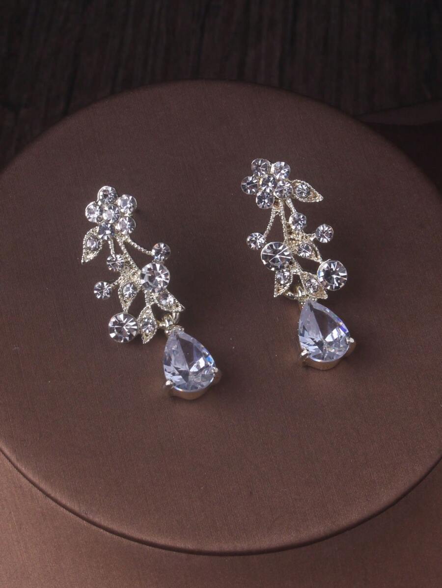 SHEIN طقم مجوهرات عرائس من الزركونيا والكريستال