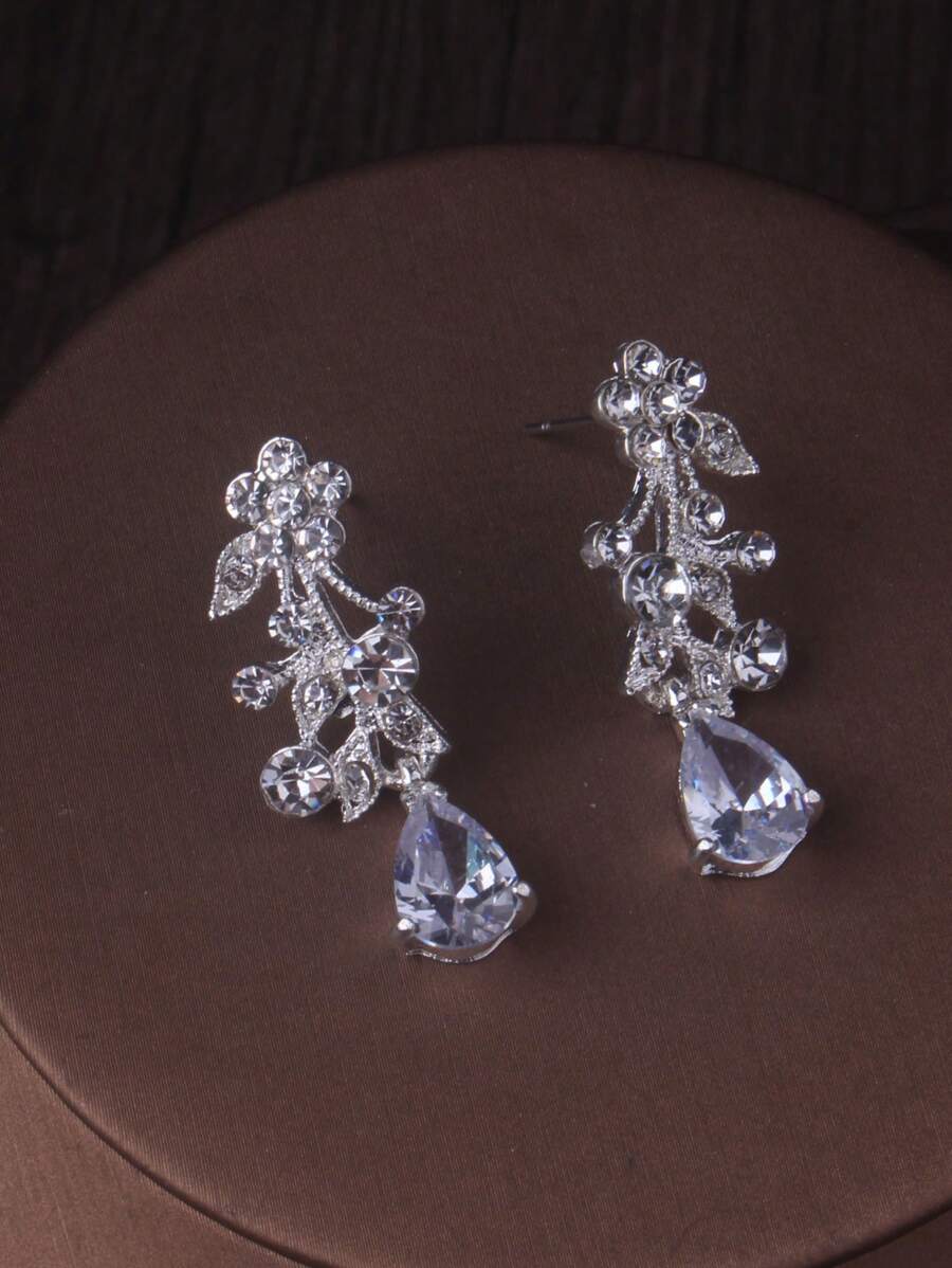 SHEIN طقم مجوهرات عرائس من الزركونيا والكريستال