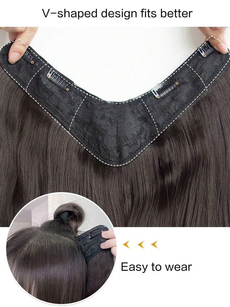 SHEIN باروكة مشبك شعر طويل اصطناعي مقاوم للحرارة