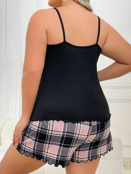 SHEIN بيجامة طقم كامي مطبوع وشورت