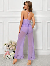 SHEIN Crystal Vow 3D بيجامة نسائية مزينة بفراشة