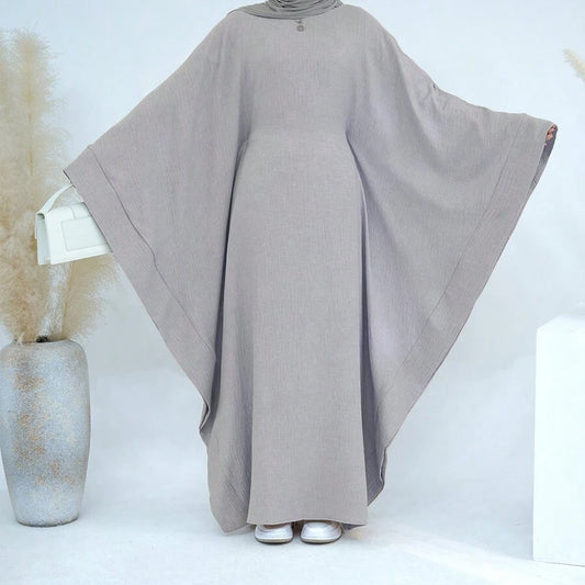 SHEIN قفطان أنيق بأكمام خفاش مع حزام ثوب طويل متواضع