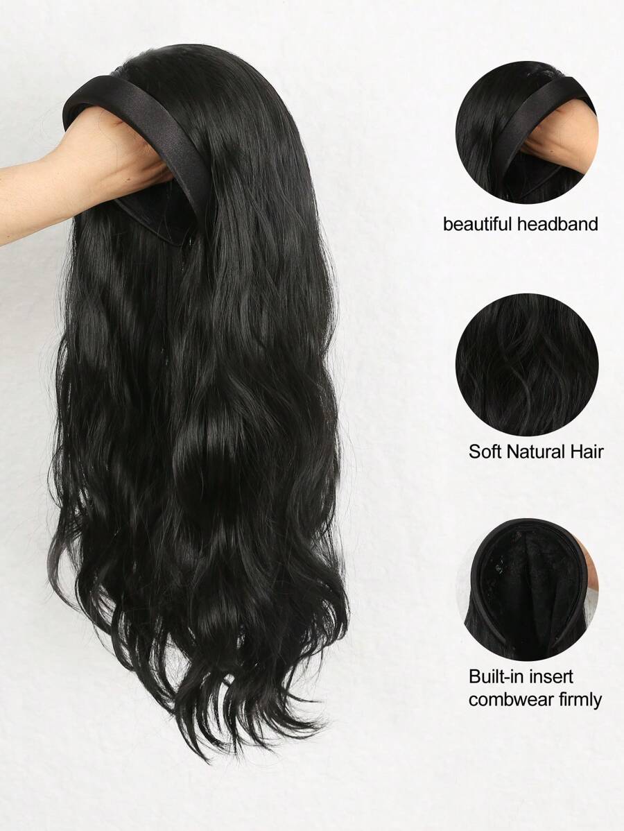 SHEIN شعر مستعار 22 بوصة بخصل قابلة للإزالة شبه طبيعي