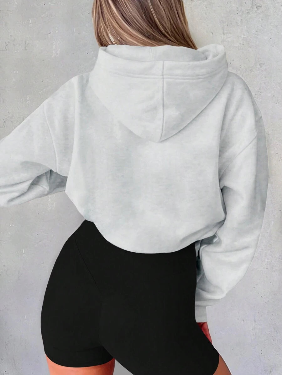 SHEIN INAWLY بلوزة كاجوال بسحاب وأكمام طويلة