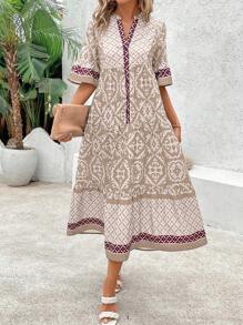 SHEIN Clasi فستان كاجوال طويل بستايل بوهو