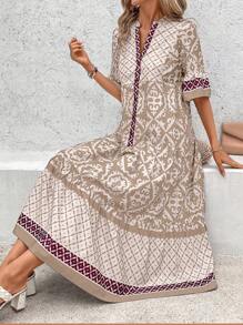 SHEIN Clasi فستان كاجوال طويل بستايل بوهو