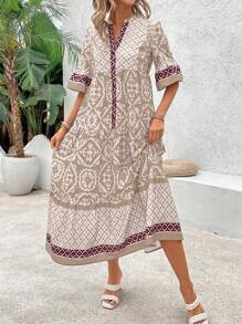 SHEIN Clasi فستان كاجوال طويل بستايل بوهو