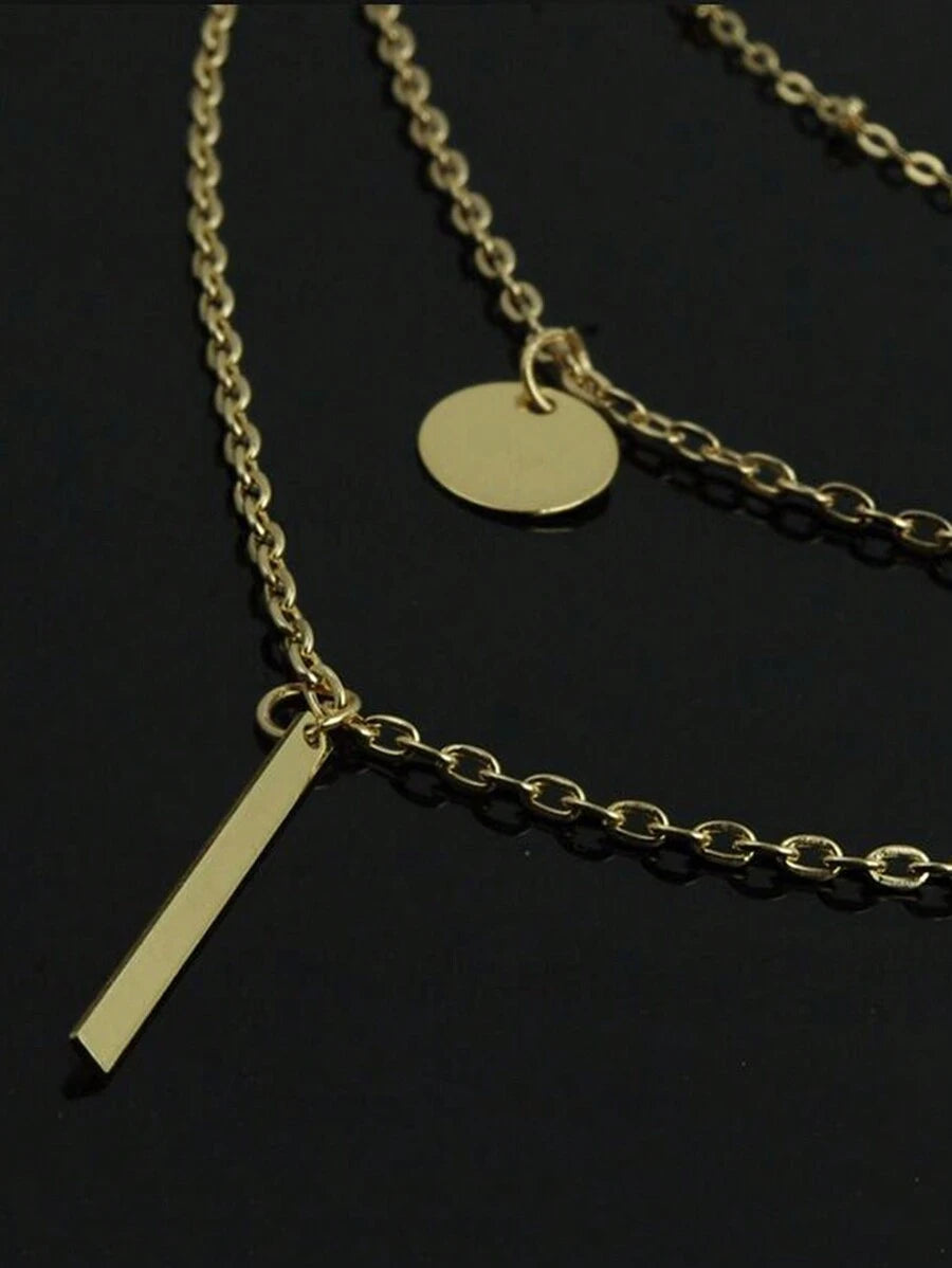 SHEIN قلادة كلافيكولير ذهبية متعددة الطبقات