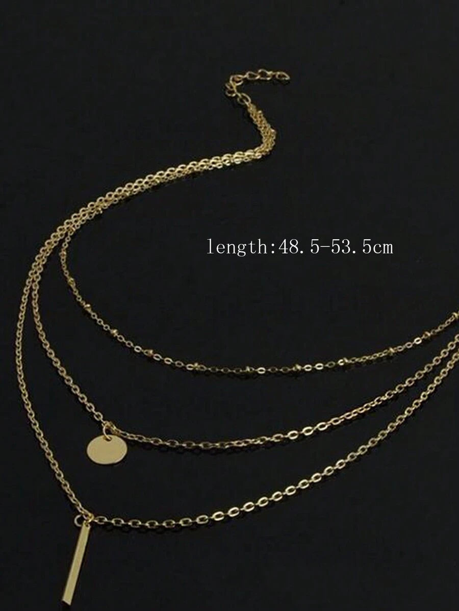 SHEIN قلادة كلافيكولير ذهبية متعددة الطبقات