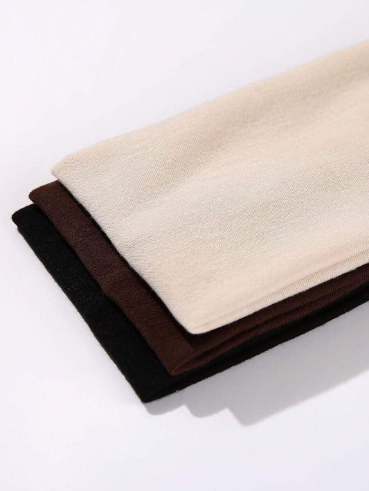 SHEIN طقم 3 عصابات رأس رياضية مرنة بلون سادة