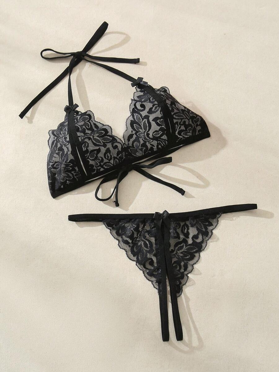 SHEIN طقم ملابس داخلية دانتيل بسيط وجذاب