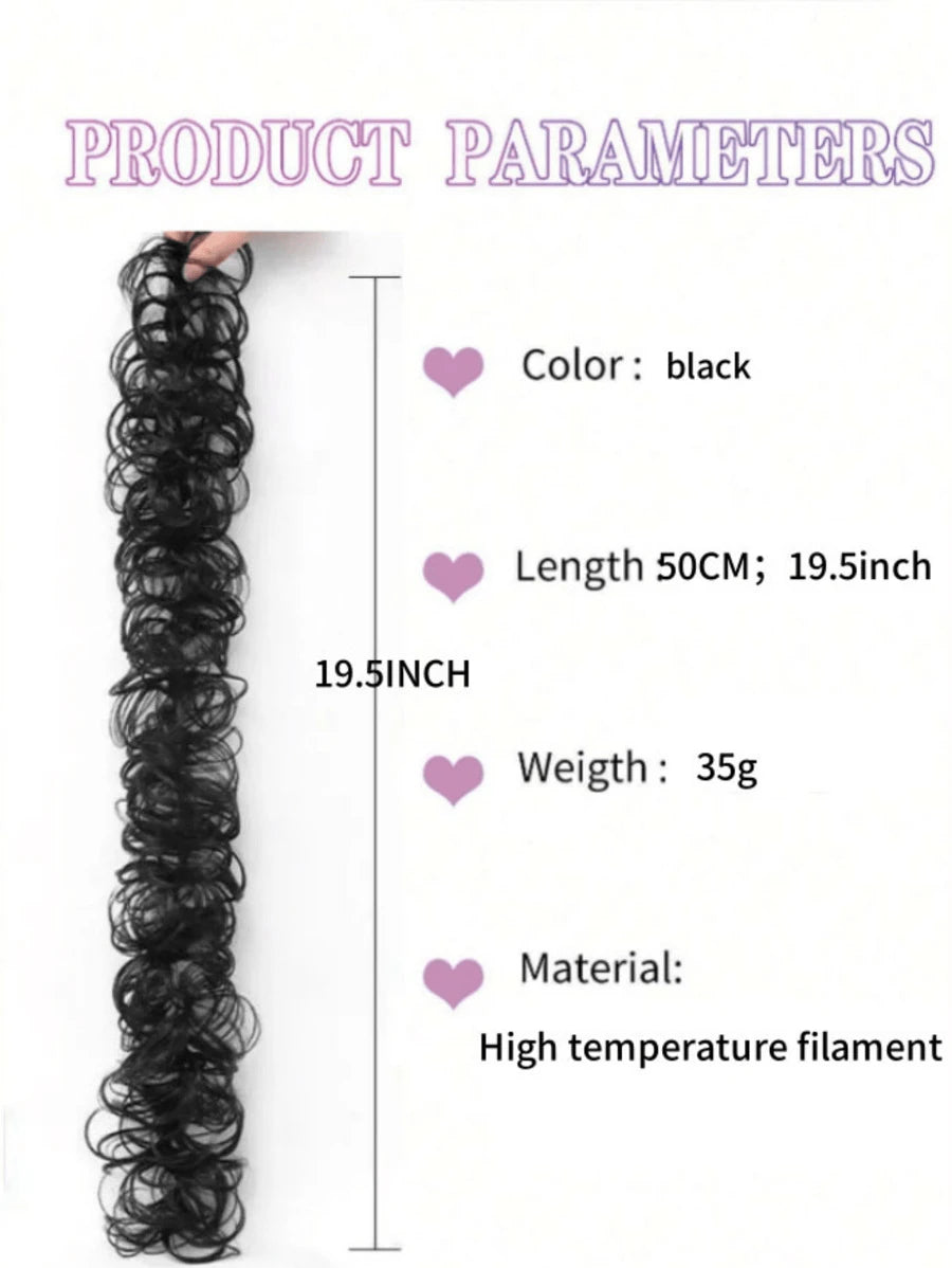 SHEIN ملحق بشعر الكعكة الفوضوية موجي اصطناعي بأربطة مطاطية