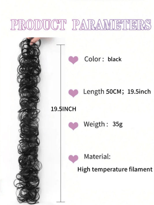 SHEIN ملحق بشعر الكعكة الفوضوية موجي اصطناعي بأربطة مطاطية