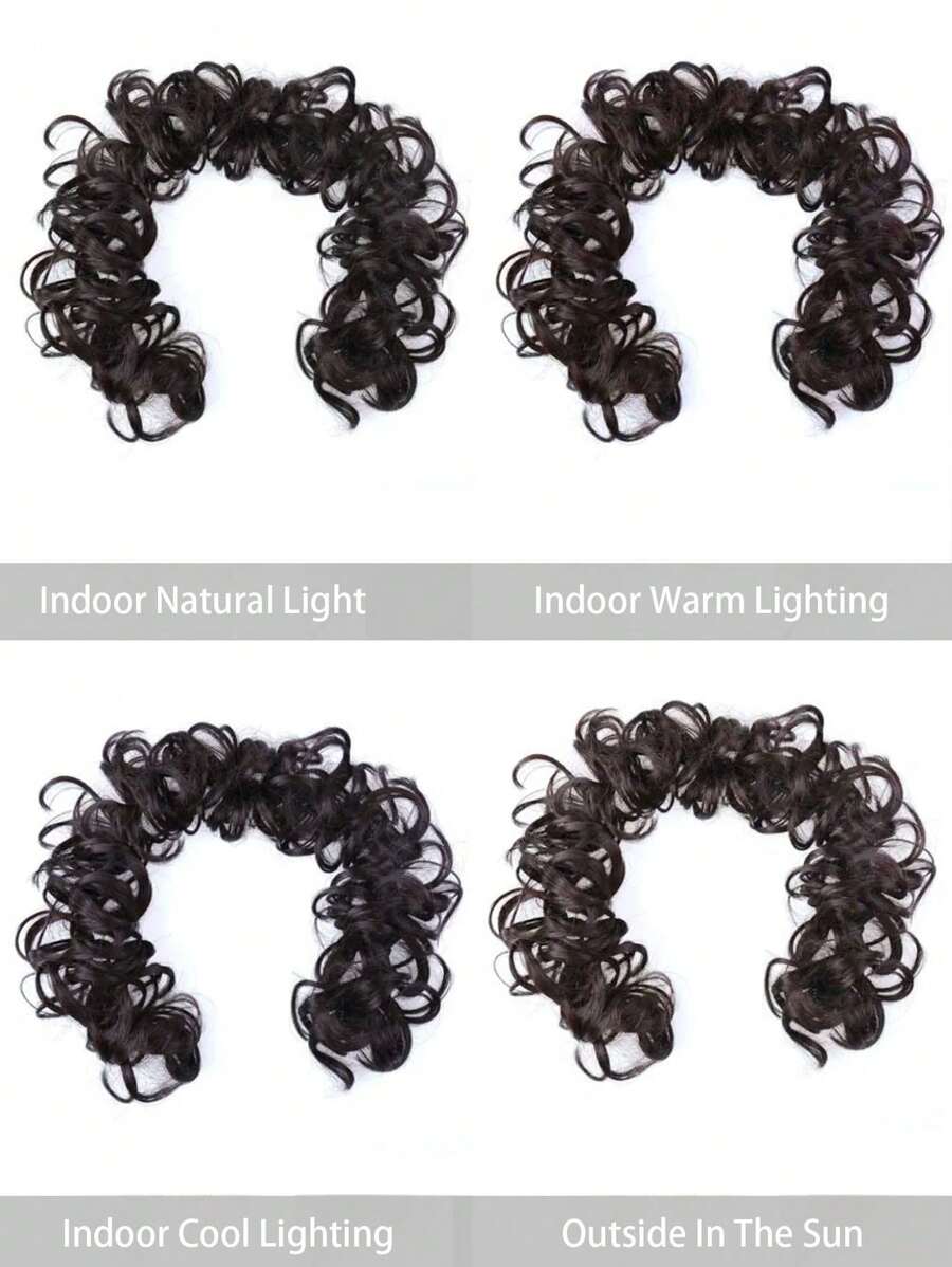 SHEIN ملحق بشعر الكعكة الفوضوية موجي اصطناعي بأربطة مطاطية