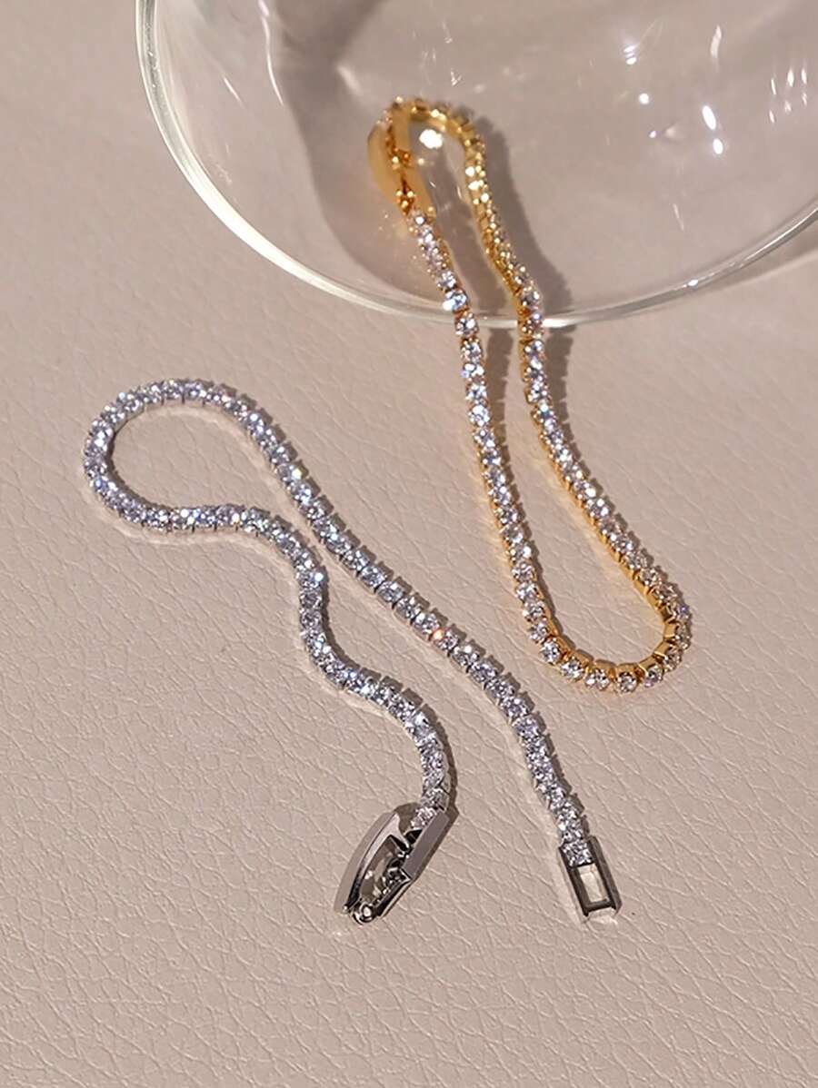 SHEIN سوار تنس كلاسيكي أنيق مرصع بماسة