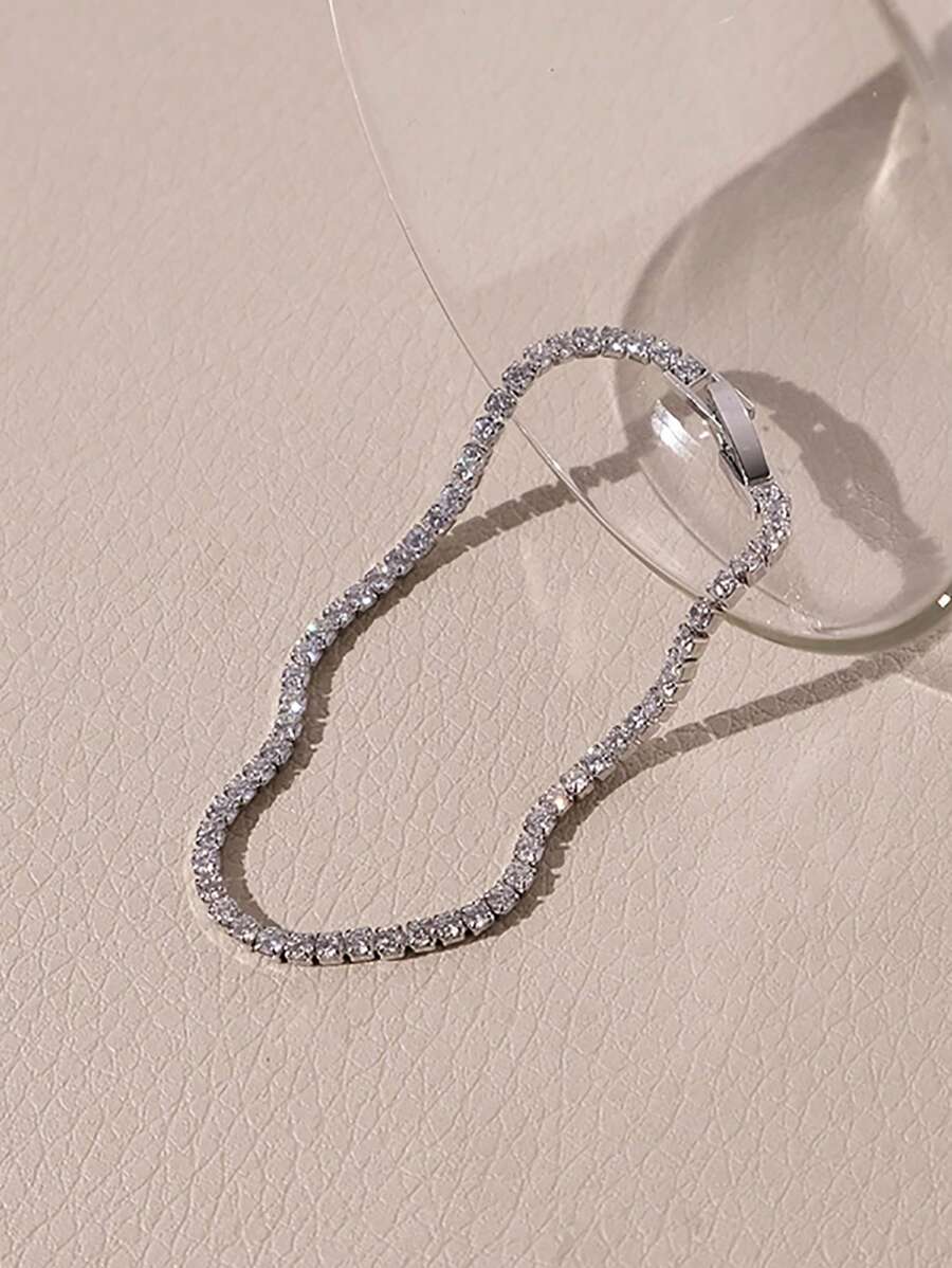 SHEIN سوار تنس كلاسيكي أنيق مرصع بماسة