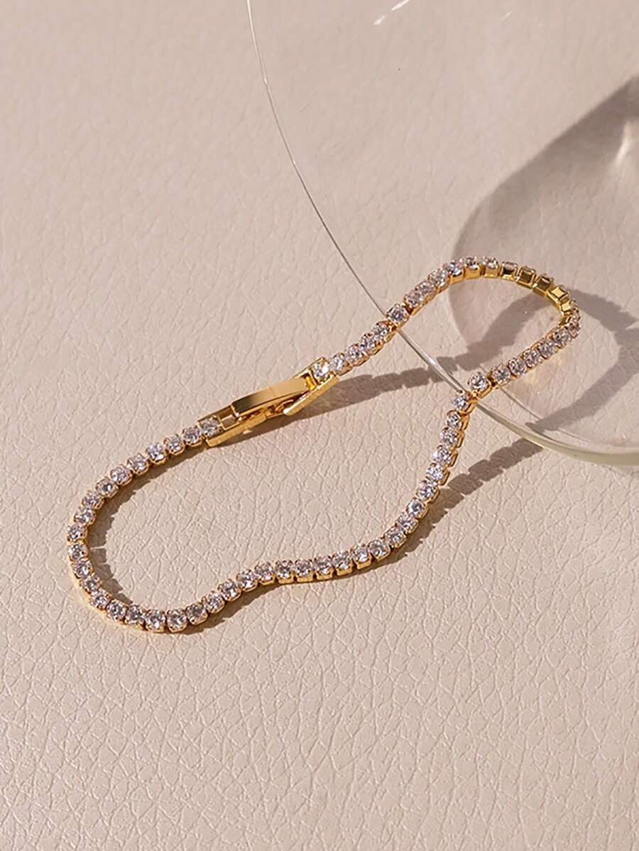 SHEIN سوار تنس كلاسيكي أنيق مرصع بماسة