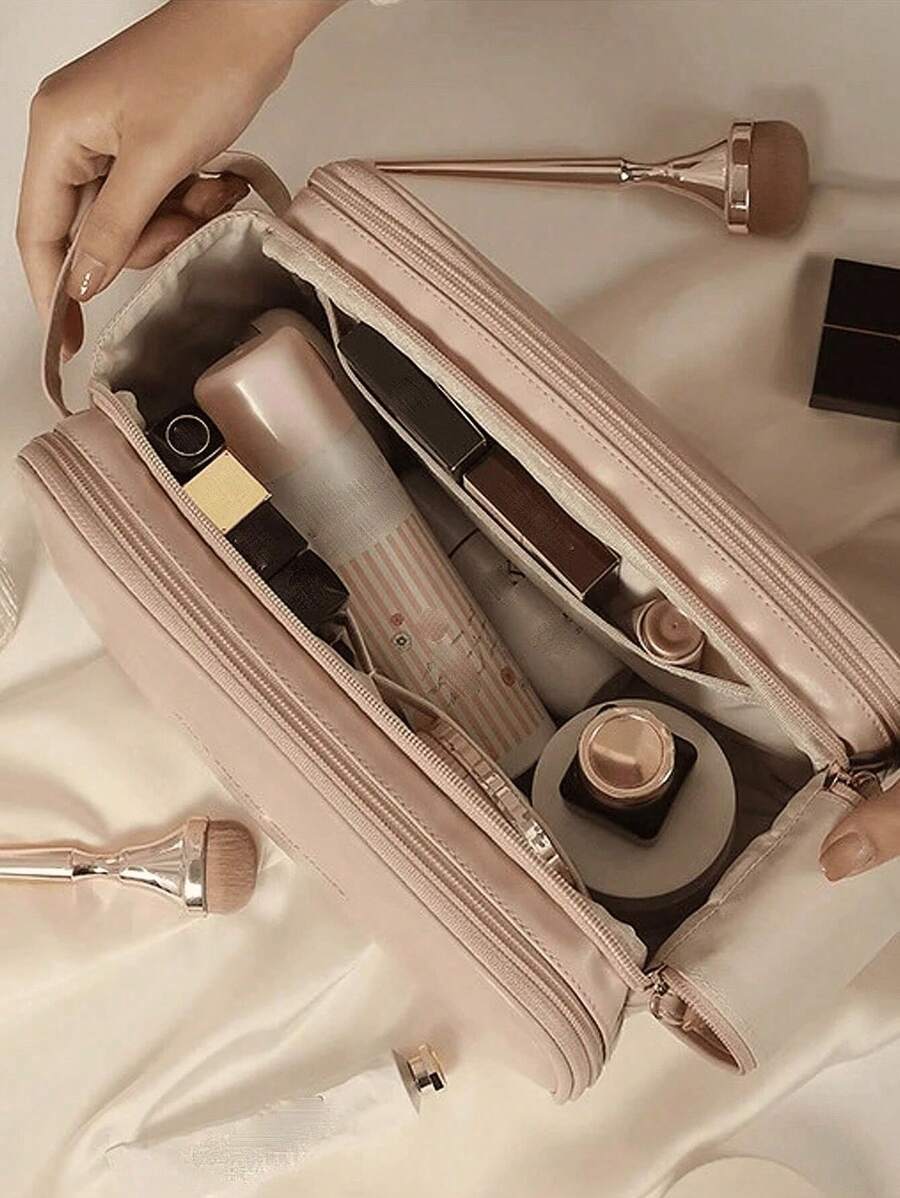 SHEIN حقيبة مكياج بيج كبيرة للتخزين