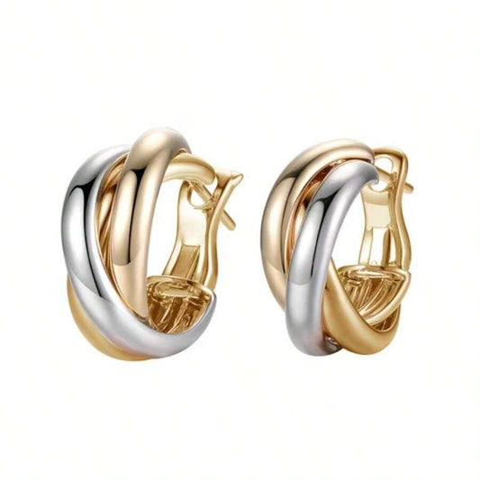 SHEIN قطعتان أقراط أنيقة بلونين خفيفة الوزن