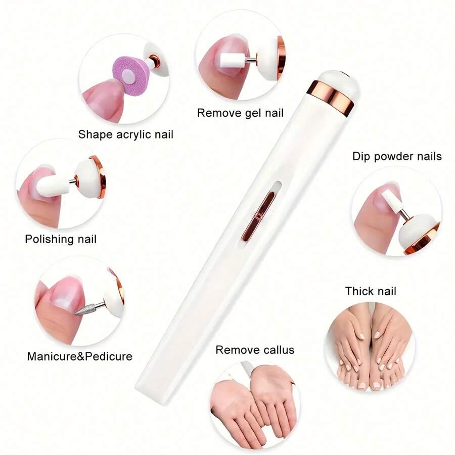 SHEIN مبراة أظافر كهربائية 5 في 1 للمناكير والباديكير